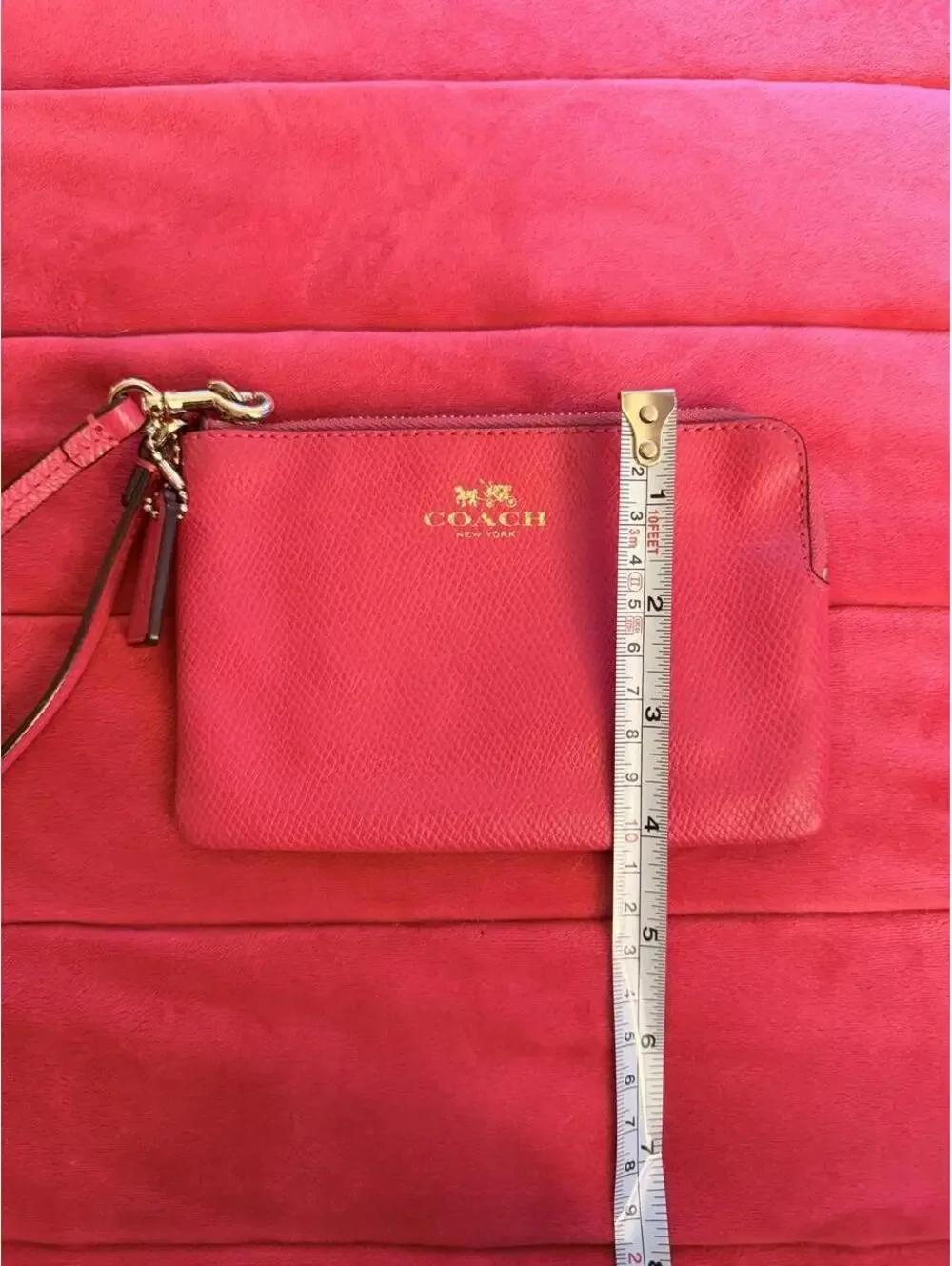 Hot Pink Leather Coach Wristlet